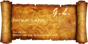 Gergye Lajos névjegykártya